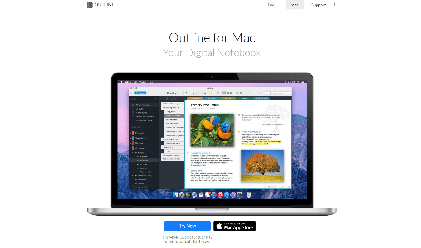 onenote main page for mac